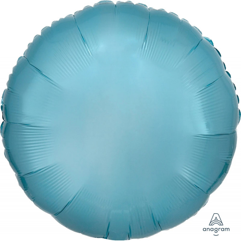 Ballon Mylar Rond Bleu pastel nacré