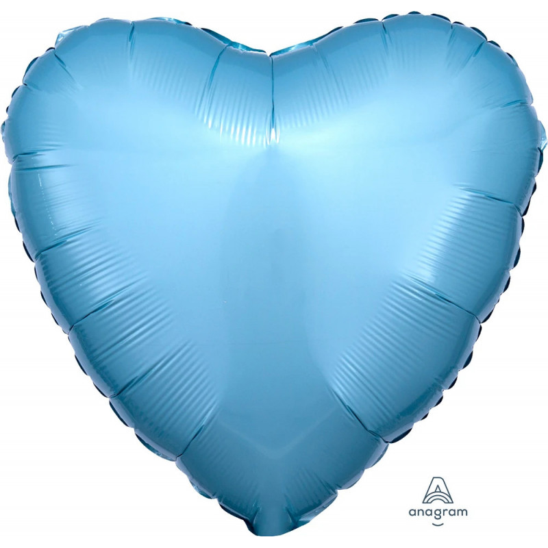 Ballon Mylar Cœur Bleu Pastel Nacré