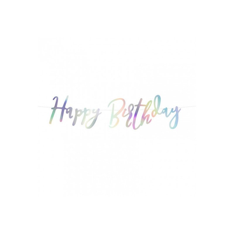 Banderole Happy Birthday Holographique – Party Deco