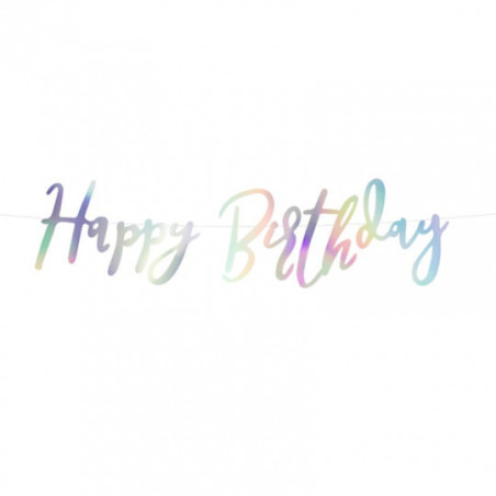 Banderole Happy Birthday Holographique – Party Deco