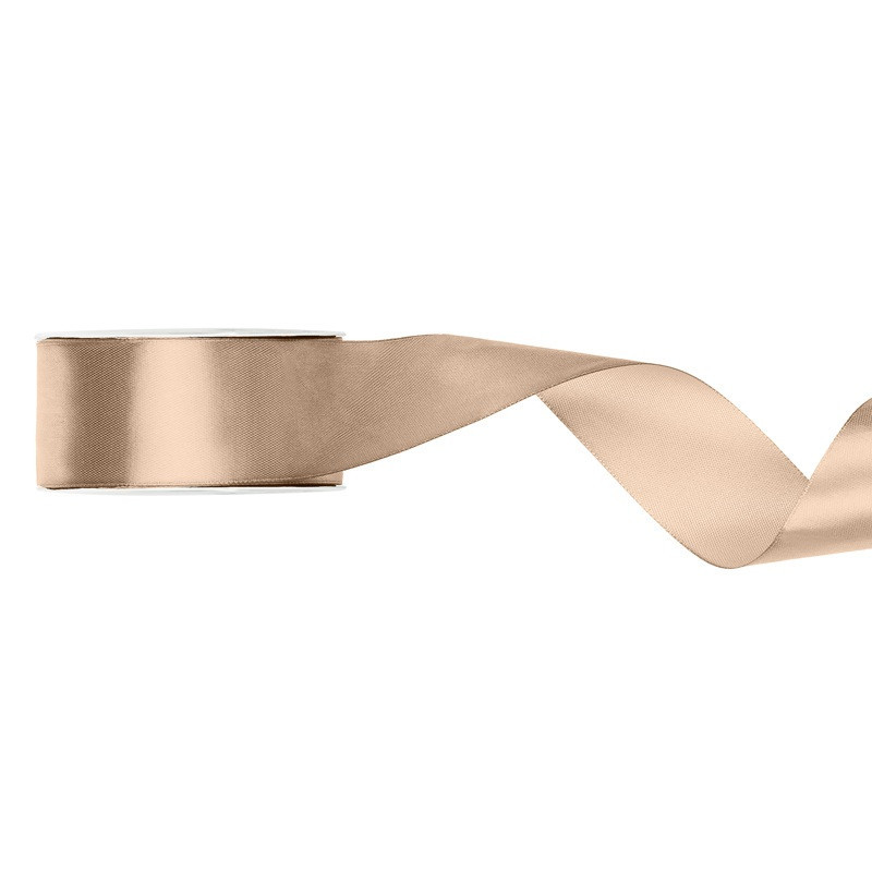 Bobine de Ruban Satin 38 mm Beige Pêche Clair – Party Deco