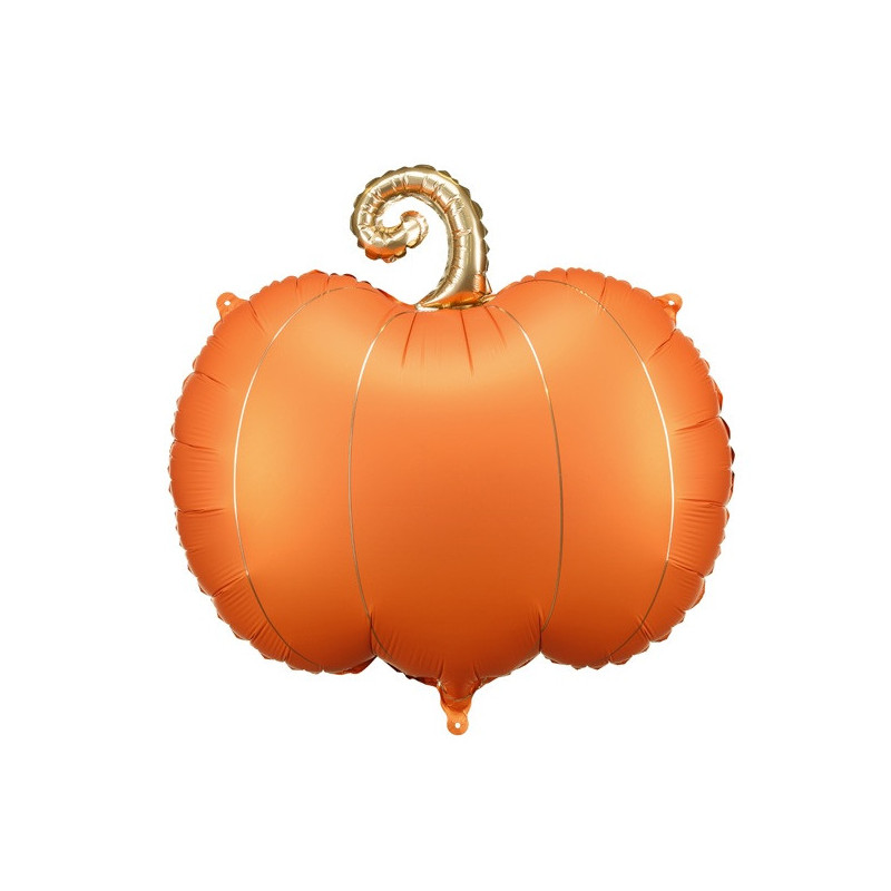 Ballon Standard Citrouille Orange Mat et Doré Chromé – Party Deco