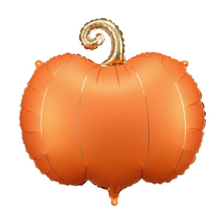Ballon Standard Citrouille Orange Mat et Doré Chromé – Party Deco
