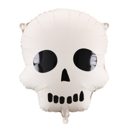 Ballon Crâne Crème et Noir Mat - Party Déco