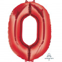Ballon Alu Chiffre 0 Zéro - Rouge Anagram