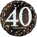 Ballon XL Anniversaire 40 Ans Noir à Confettis Anagram