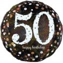 Ballon XL Anniversaire 50 Ans Noir à Confettis Anagram