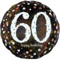 Ballon XL Anniversaire 60 Ans Noir à Confettis Anagram