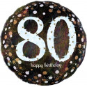 Ballon XL Anniversaire 80 Ans Noir à Confettis Anagram