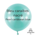Ballons latex 5" ROND - 13CM  - Bleu caraibe nacré Pearl Caribbean blue Anagram