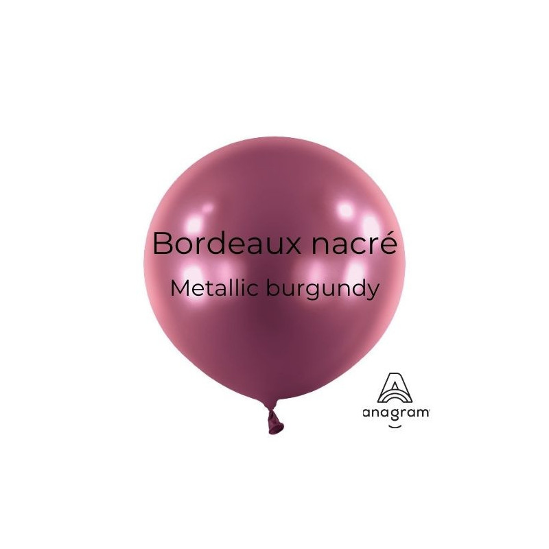 Mini Ballons latex  5" ROND - 13CM  - Bordeaux nacré Metallic Burgundy