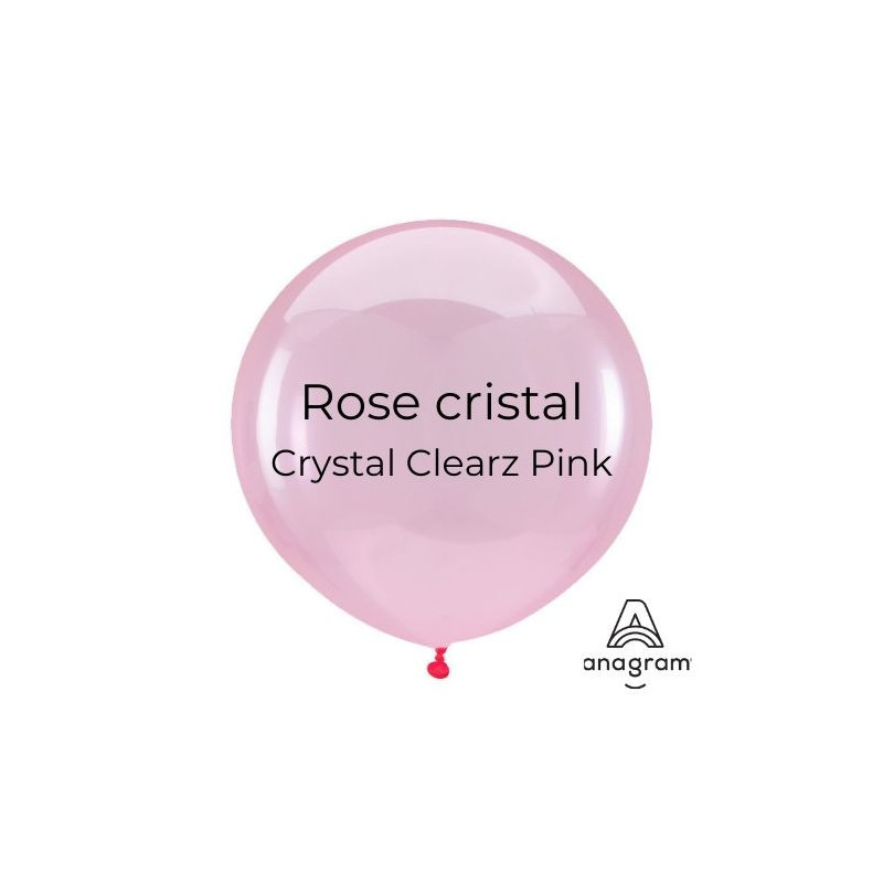 Mini Ballons latex 5" ROND - 13CM   - Rose cristal Crystal Clearz Pink