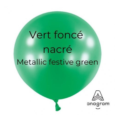 Mini Ballons latex 5" ROND - 13CM - Vert foncé nacré Metallic Festive Green Anagram