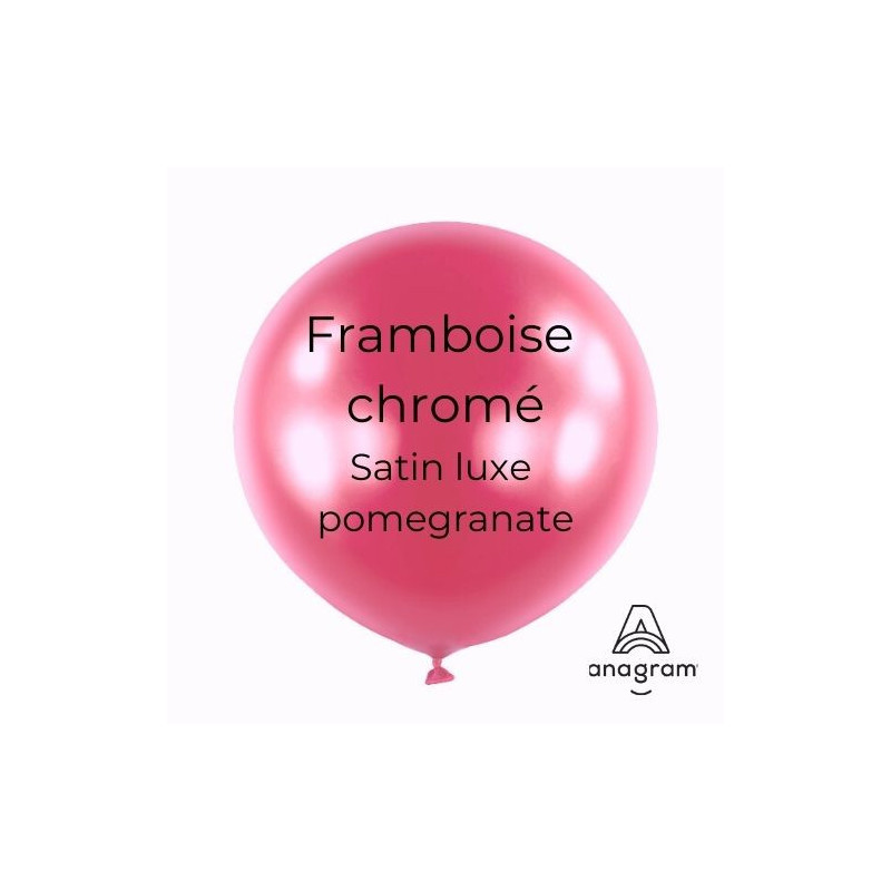 Mini Ballons latex 5" ROND - 13CM  - Framboise chromé