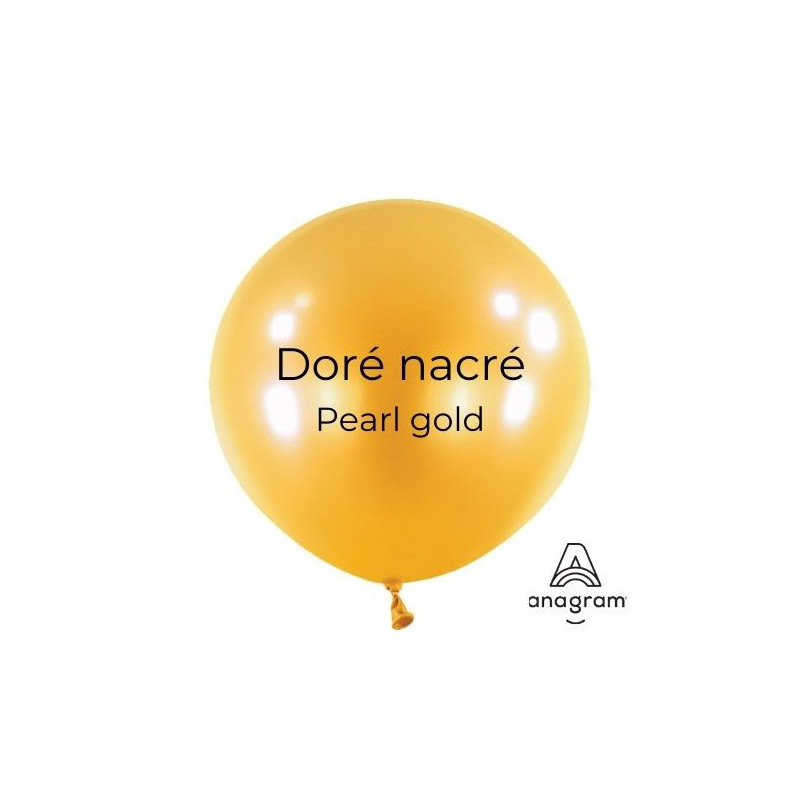 Mini Ballons latex 5" ROND - 13CM - Doré Pearl Gold Anagram