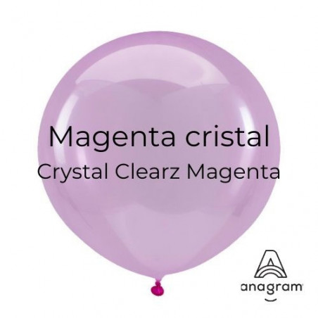 Mini Ballons latex 5" ROND - 13CM - Magenta Transparent Crystal Clearz Anagram