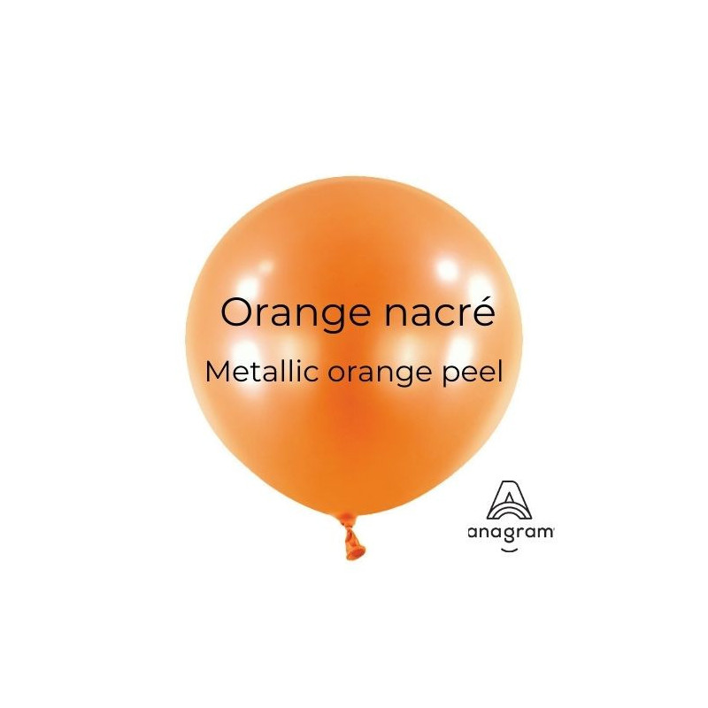 Mini Ballons latex 5" ROND - 13CM - Orange nacré Pearl Orange Peel Anagram