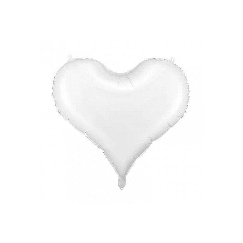 Ballon Cœur Blanc 60 cm – Party Deco