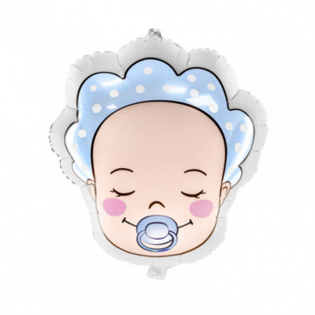 Ballon Mylar Mat Tête de Bébé Garçon Baby Boy - Party Deco