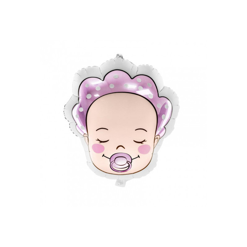 Ballon Mylar Mat Tête de Bébé Fille Baby Girl - Party Deco