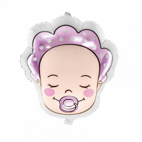Ballon Mylar Mat Tête de Bébé Fille Baby Girl - Party Deco