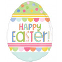 Ballon Oeuf de Pâques "Happy Easter" Pastel