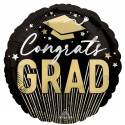 Ballon Rond Congrats Grad - Stripes on Stripes Grad Anagram