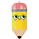 Ballon XL Crayon de papier jaune Rentrée des classes