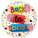 Ballon rond Crayons Rentrée des classes Back to School Anagram