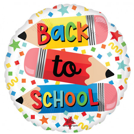 Ballon rond Crayons Rentrée des classes Back to School Anagram