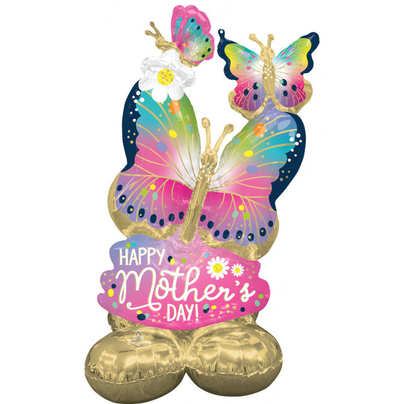Ballon AirLoonz Fête des Mères avec Papillons - Mother's Day Vibrant Flutters