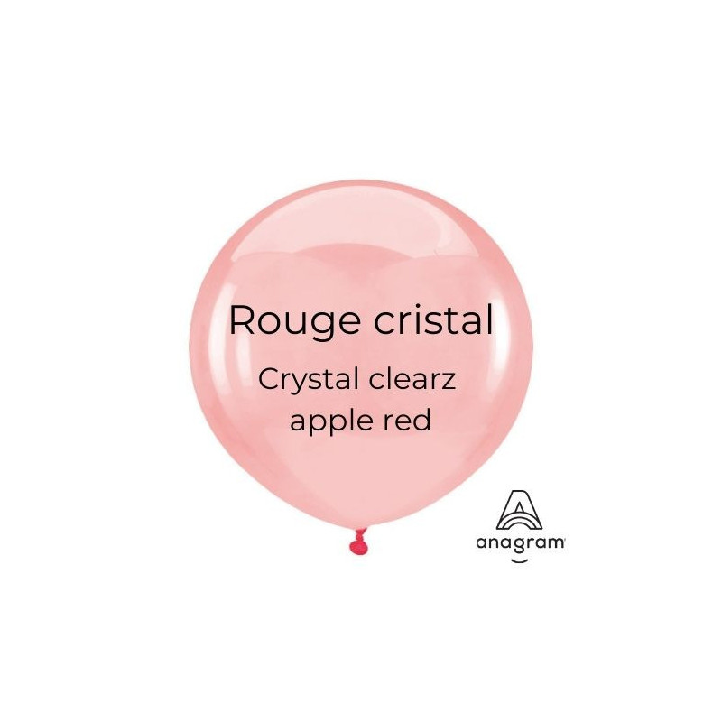 Ballons latex 11" ROND - 28CM - Rouge cristal Crystal Clearz Apple Red Anagram