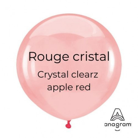Ballons latex 11" ROND - 28CM - Rouge cristal Crystal Clearz Apple Red Anagram