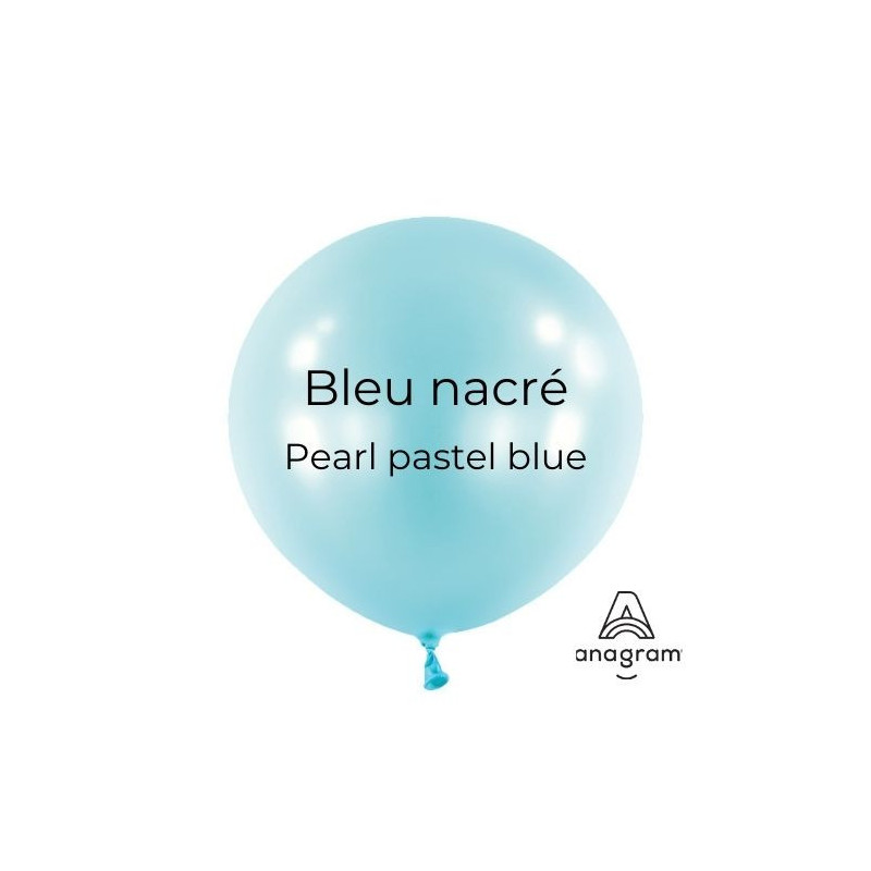 Ballons latex 11" ROND - 28CM  - Bleu nacré Anagram