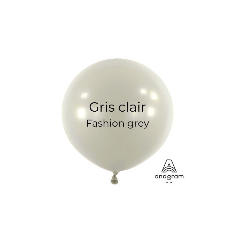 Ballons latex 11" ROND - 28CM  - Gris clair Grey Anagram