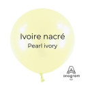 Ballons latex 11" ROND - 28CM  - Ivoire nacré Pearl Ivory Anagram