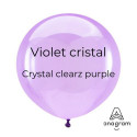 Ballons latex 11" ROND - 28CM - Violet cristal Crystal Clearz Purple Anagram
