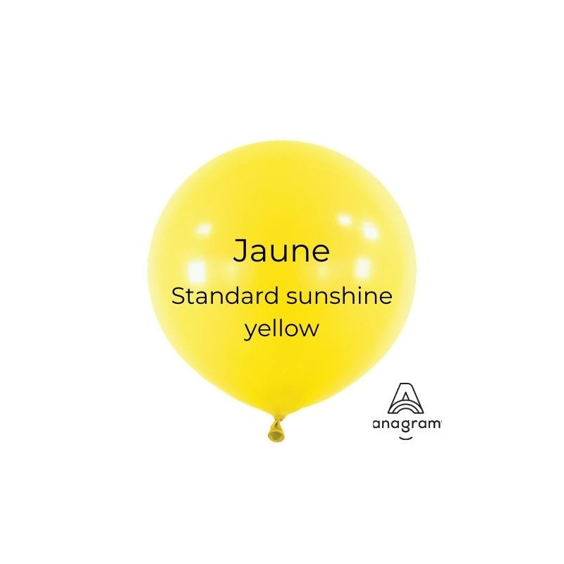 Ballons latex 11" ROND - 28CM - Jaune Anagram