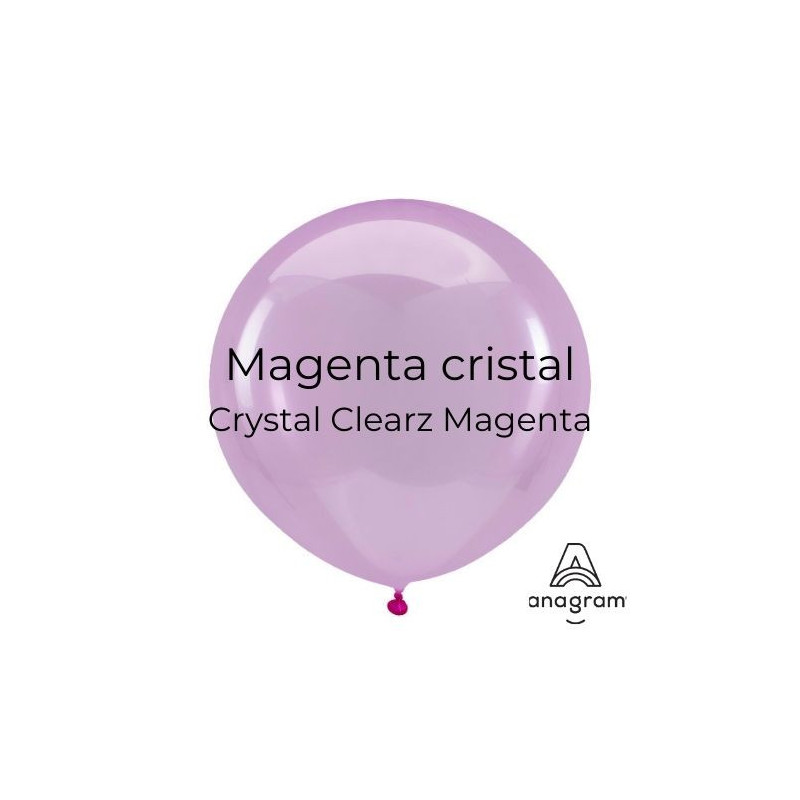 Ballons latex 11" ROND - 28CM - Magenta Transparent Crystal Clearz Anagram