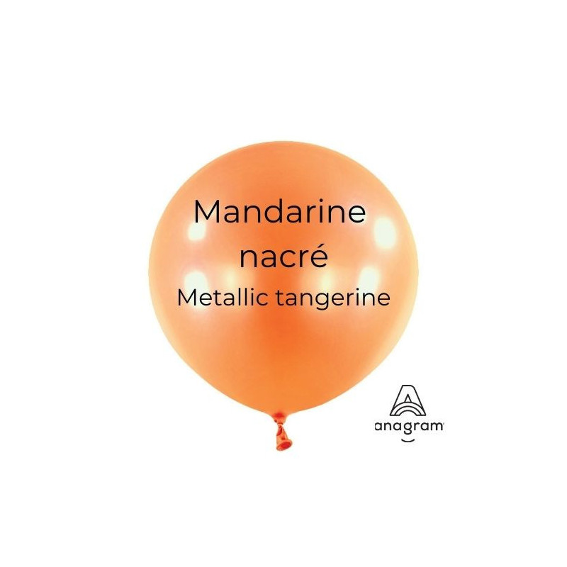 Ballons latex 11" ROND - 28CM - Mandarine nacré Pearl Tangerine Anagram