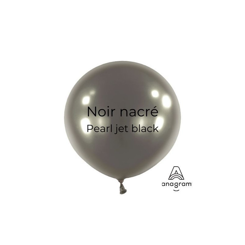 Ballons latex 11" ROND - 28CM - Noir nacré Anagram