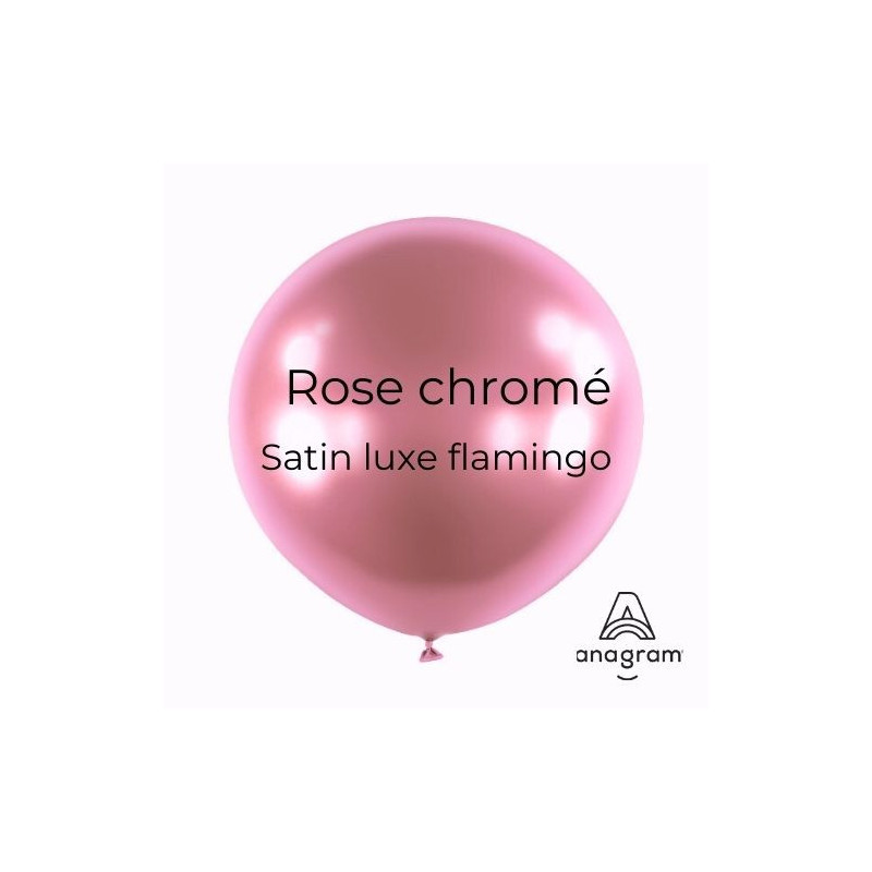 Ballons latex 11" ROND - 28CM - Rose chromé