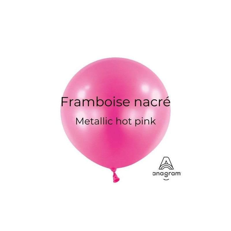 Ballons latex 11" ROND - 28CM - Rose Framboise nacré