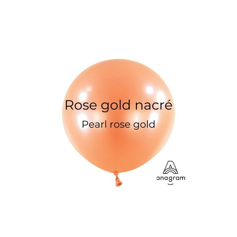 Ballons latex 11" ROND - 28CM - Rose gold nacré Pearl Rose gold Anagram