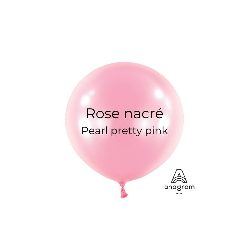 Ballons latex 11" ROND - 28CM - Rose nacré Anagram