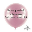 Ballons latex 11" ROND - 28CM - Rose pastel chromé