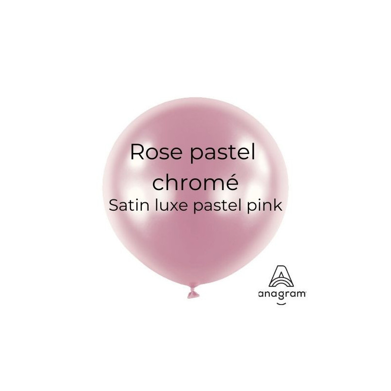 Ballons latex 11" ROND - 28CM - Rose pastel chromé