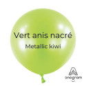 Ballons latex 11" ROND - 28CM - Vert anis nacré Metallic Kiwi Anagram