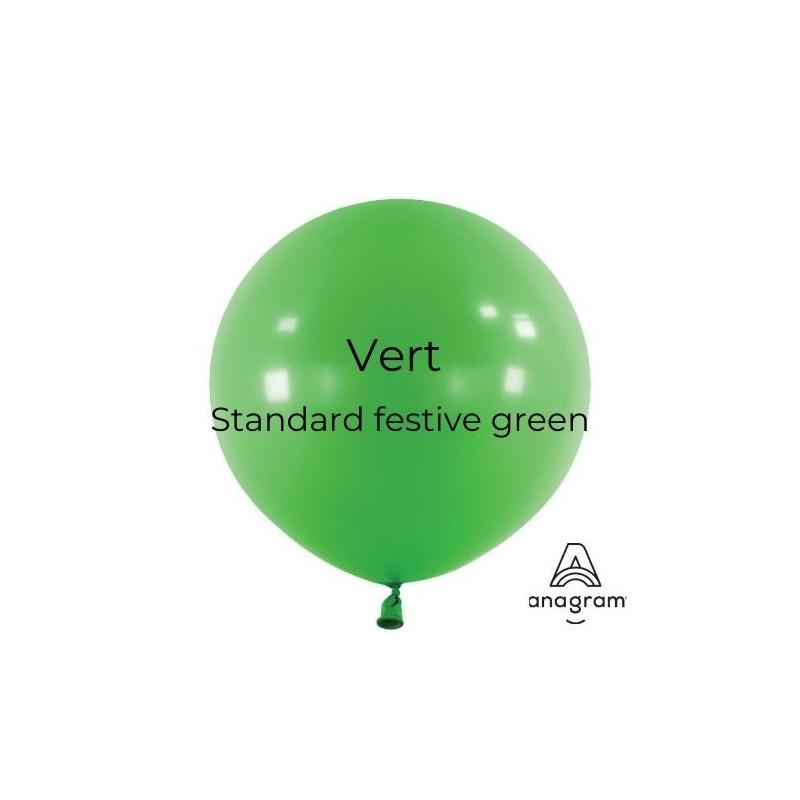 Ballons latex  24" ROND - 60CM -Vert Festive Green Anagram