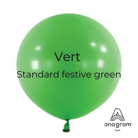 Ballons latex  24" ROND - 60CM -Vert Festive Green Anagram